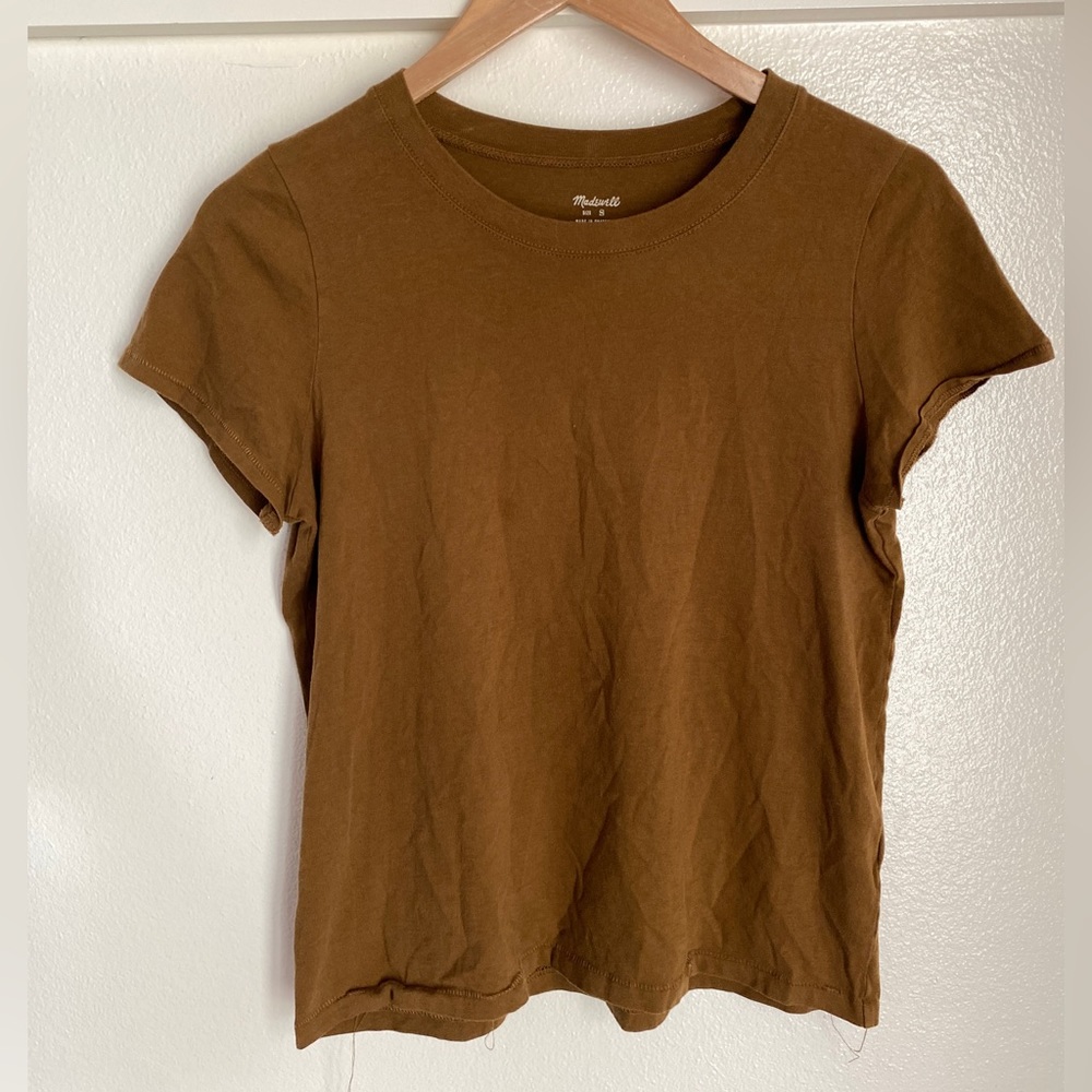 Madewell rust brown classic crewneck t-shirt S
